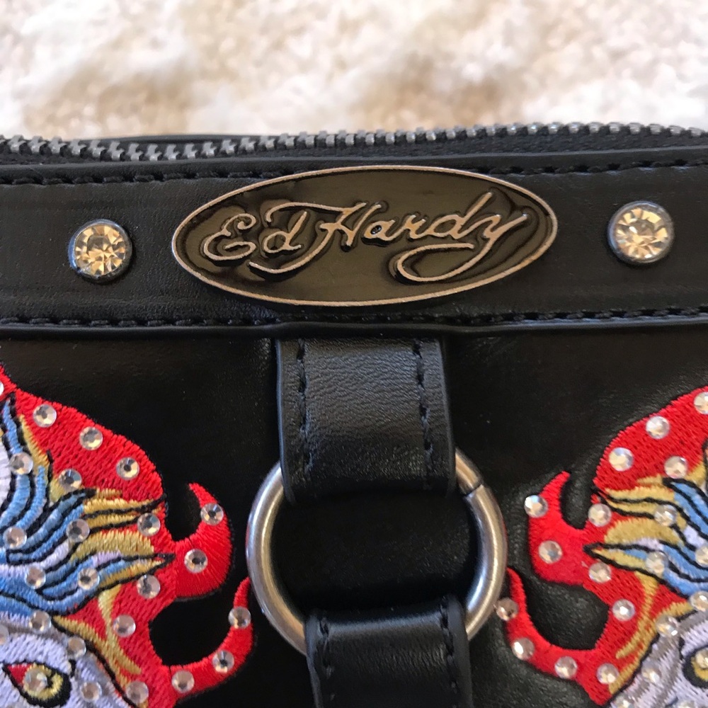 Ed Hardy NWOT Horse Themed Rhinestone With Charms Shoulder Bag - Picture 5 of 12